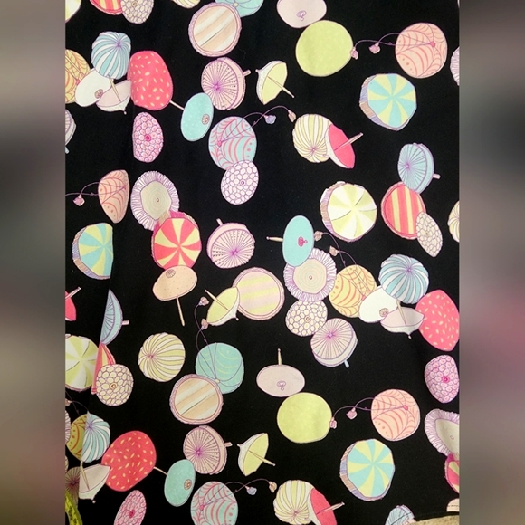 LILY umbrella print mini halter dress vintage, pin-up, size PM black/pink/yellow - Picture 6 of 8